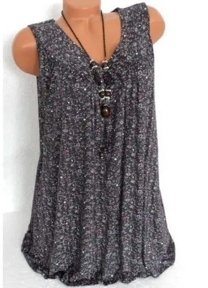 Women's Floral Sleeveless V-Neck T-Shirt Purple - Image 8