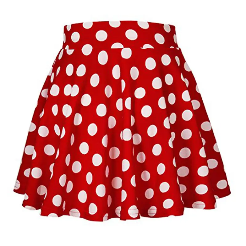 Women's Elastic Waist Mini Polka Dot A-Line Skirt - Image 8