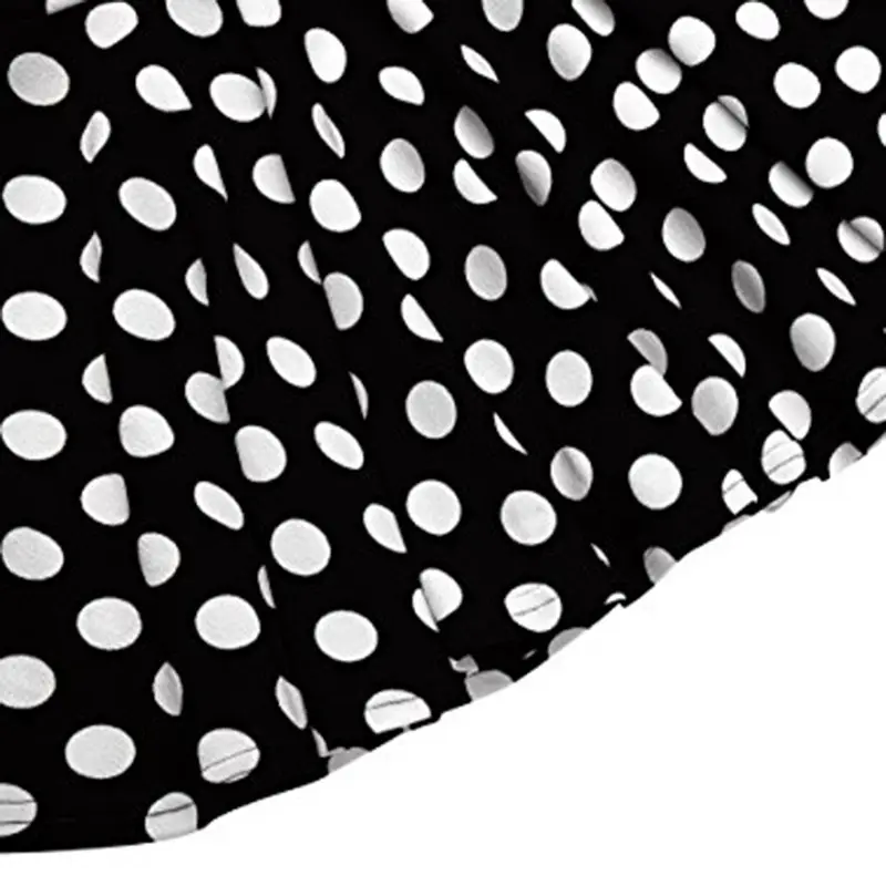 Women's Elastic Waist Mini Polka Dot A-Line Skirt — feature 37
