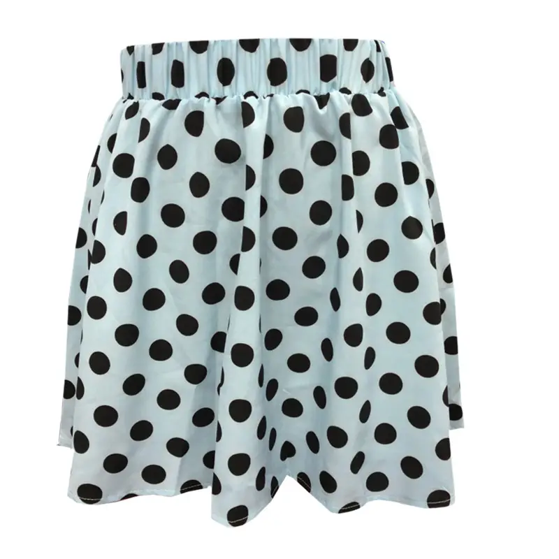 Women's Elastic Waist Mini Polka Dot A-Line Skirt - Image 6