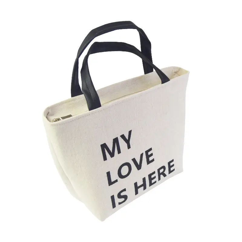 Scandinavian Face Lunch Bag 22x22cm Cotton Linen
