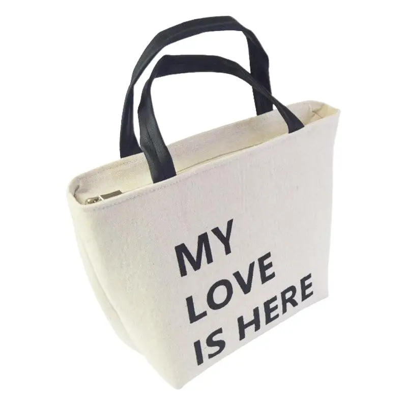 Scandinavian Face Lunch Bag 22x22cm Cotton Linen