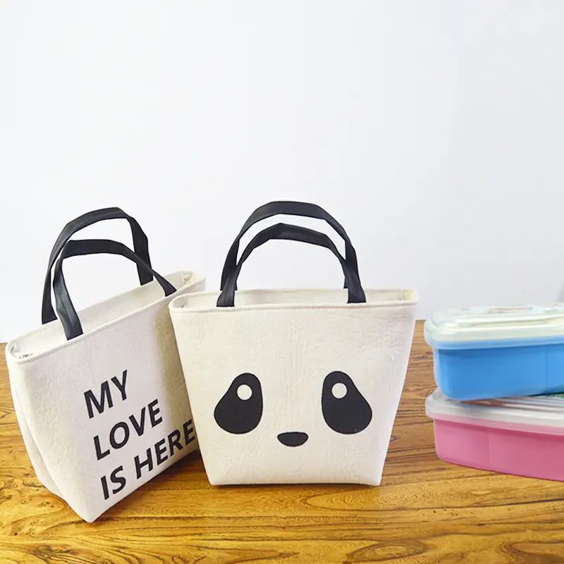 Scandinavian Face Lunch Bag 22x22cm Cotton Linen — feature 9