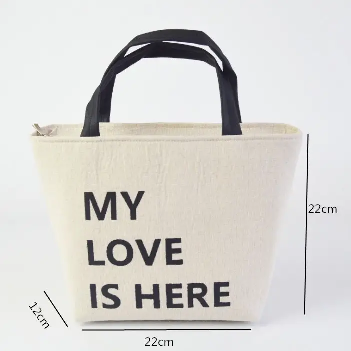 Scandinavian Face Lunch Bag 22x22cm Cotton Linen