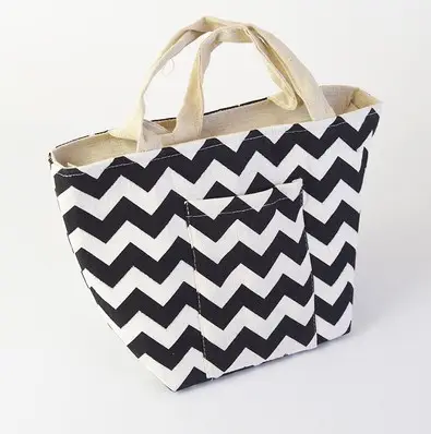 Scandinavian Face Lunch Bag 22x22cm Cotton Linen