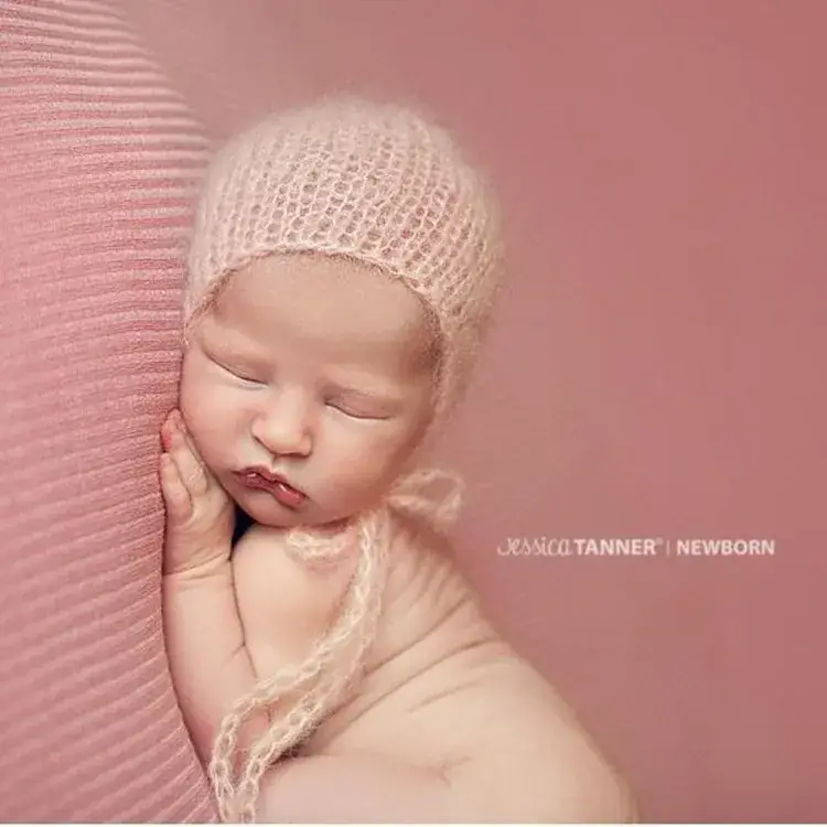 High-End Green Mohair Props Hat for Baby Studio Photography