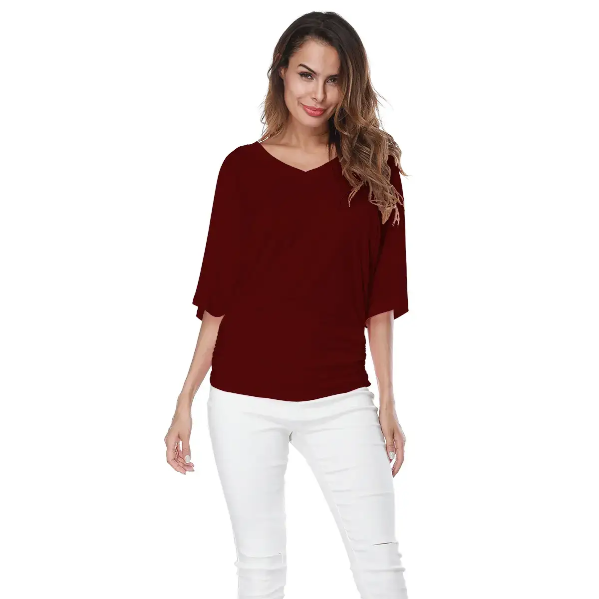 Women's Lavender Loose Fit T-Shirt with Off-Shoulder Design - Image 9