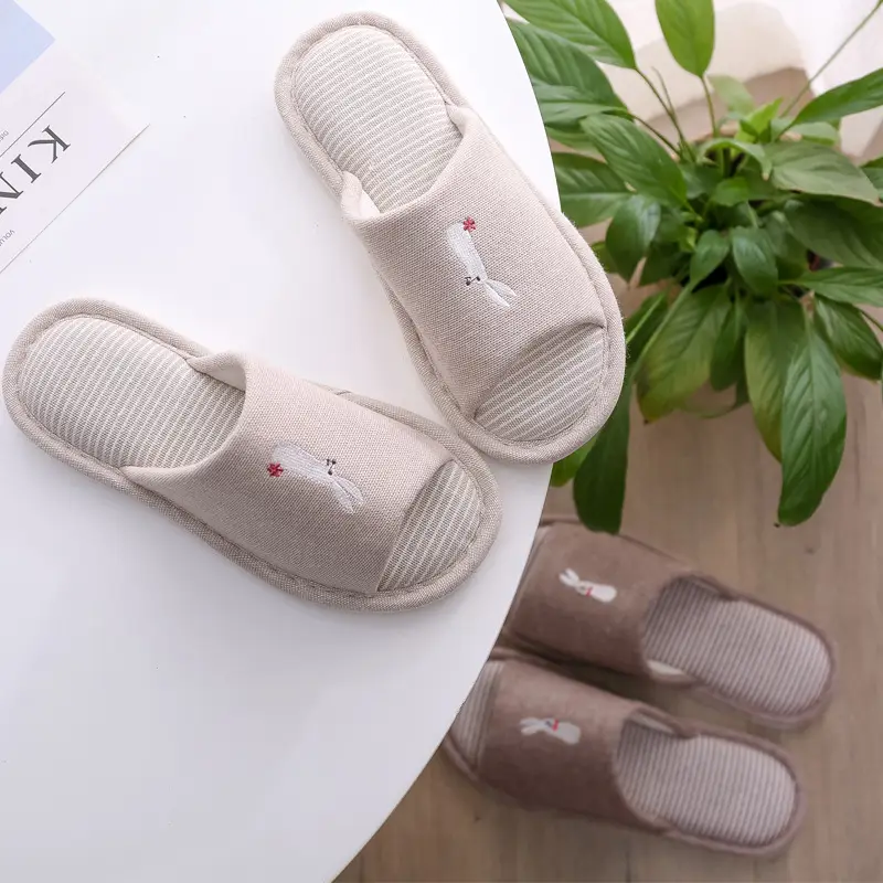 Family of Three Home Indoor Spring Summer Autumn Couples Home Non-slip Flooring Children Women Four Seasons Cotton Slippers Men