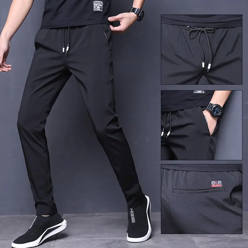 Men's Slim Fit Black Sports Pants 2022 New - Image 7