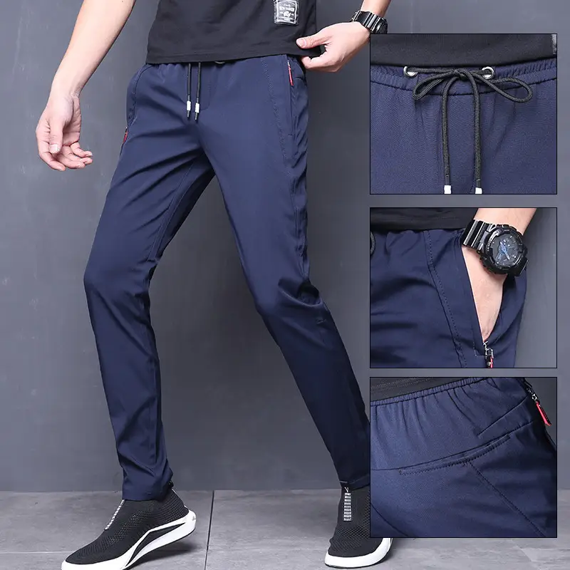Men's Slim Fit Black Sports Pants 2022 New - Image 2