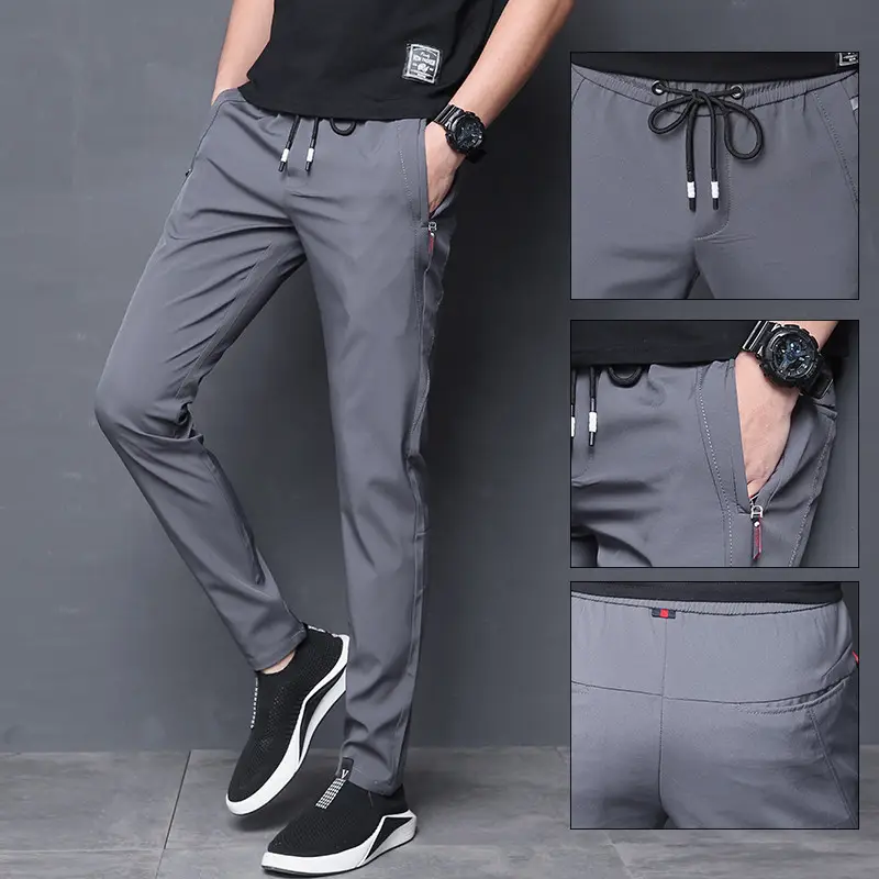 Men's Slim Fit Black Sports Pants 2022 New - Image 3