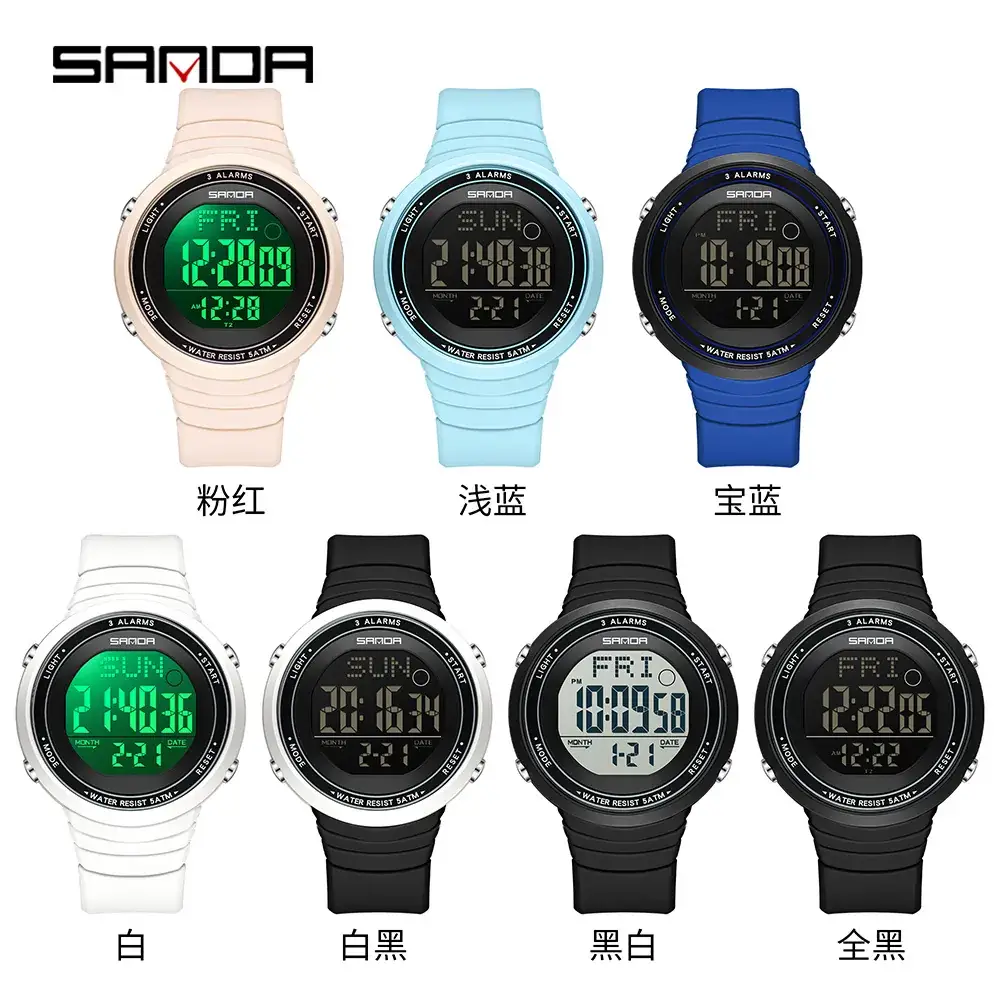 Sanda Digital Watch Black Large Digital Display - Image 11