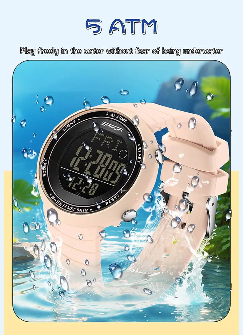 Sanda Digital Watch Black Large Digital Display — feature 39