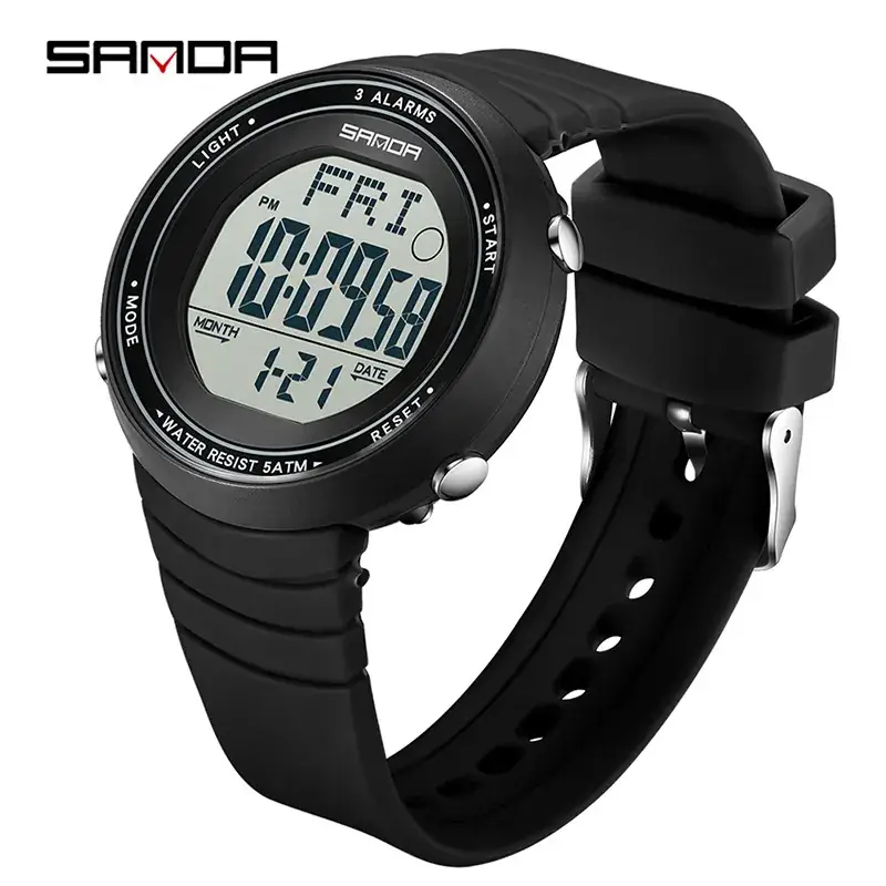 Sanda Digital Watch Black Large Digital Display - Image 3