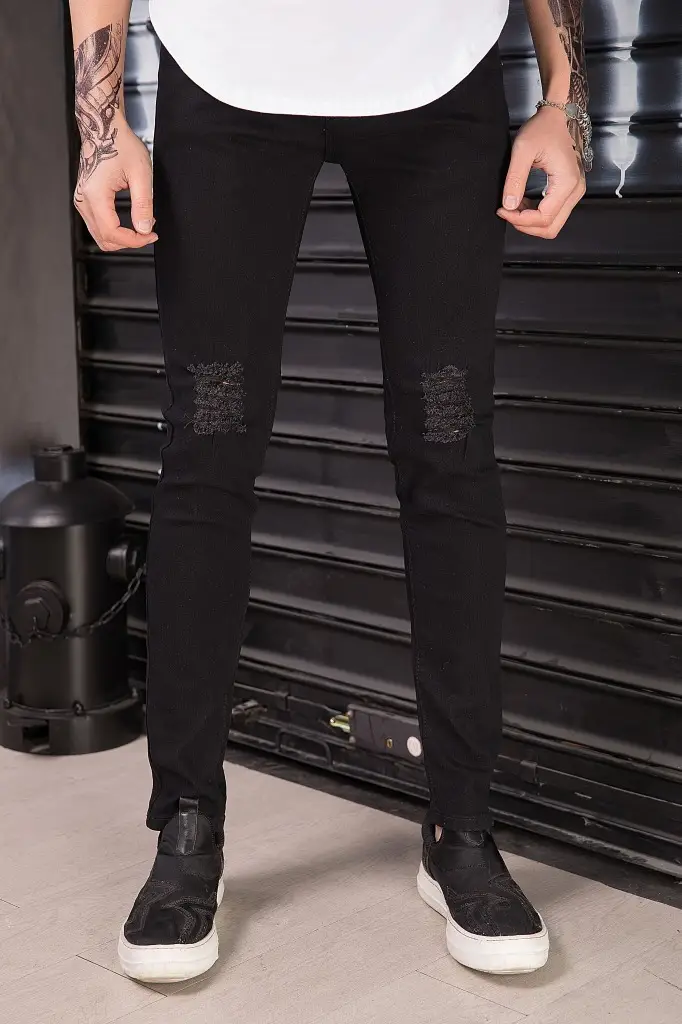 Black Slim Fit Men's Jeans Korean Style Summer Wear — feature 10