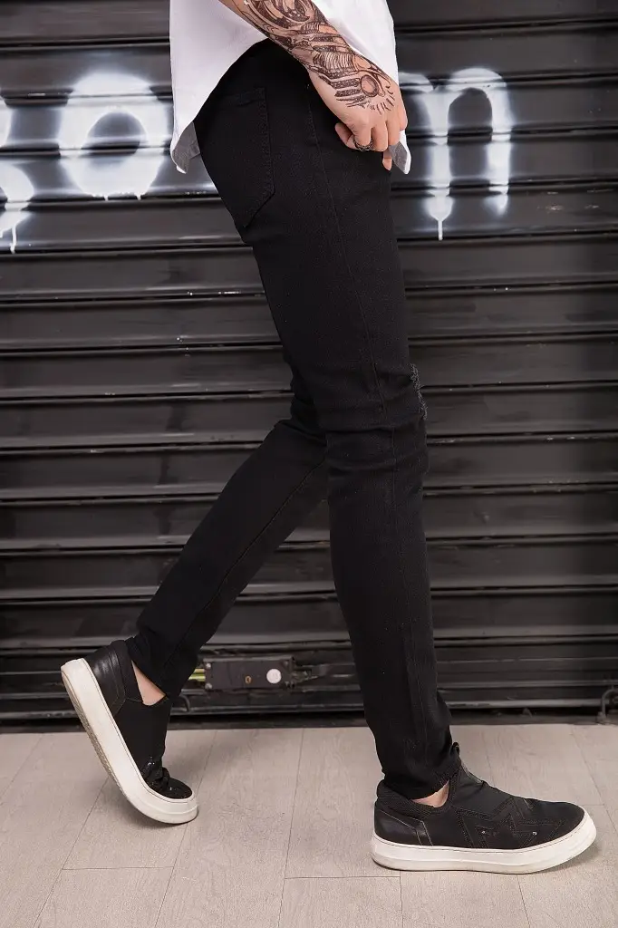 Black Slim Fit Men's Jeans Korean Style Summer Wear — feature 11