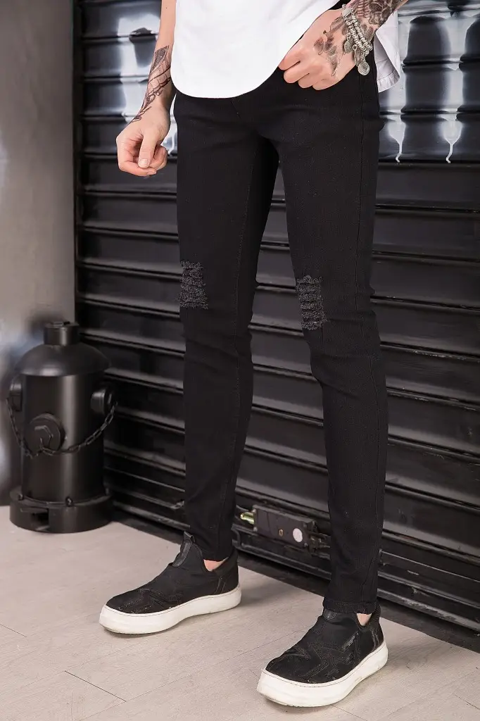 Black Slim Fit Men's Jeans Korean Style Summer Wear — feature 8