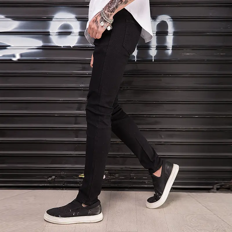 Black Slim Fit Men's Jeans Korean Style Summer Wear — feature 9