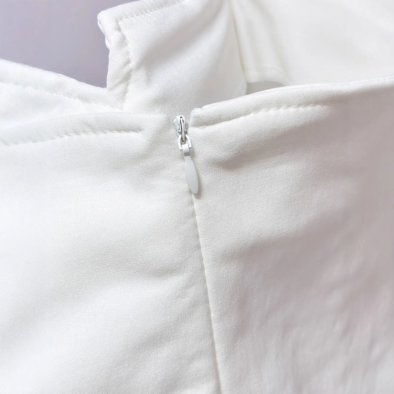 White Hot Pants with Side Zipper & Elastic A-Line Design - Image 5