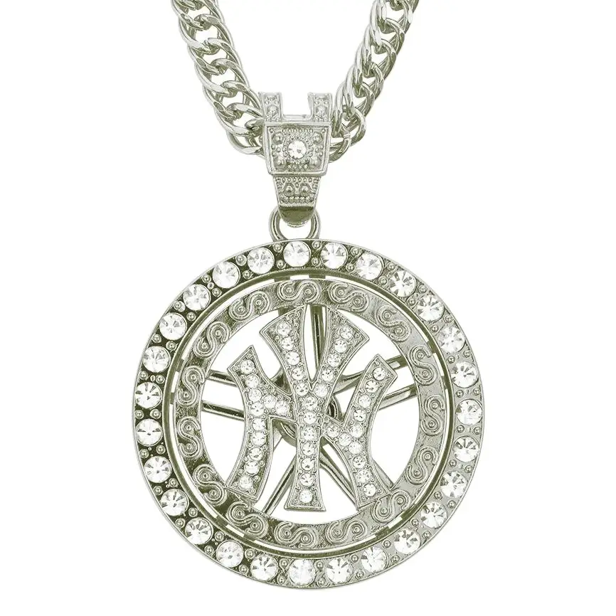 Gold Diamond Personality Round Necklace for Men
