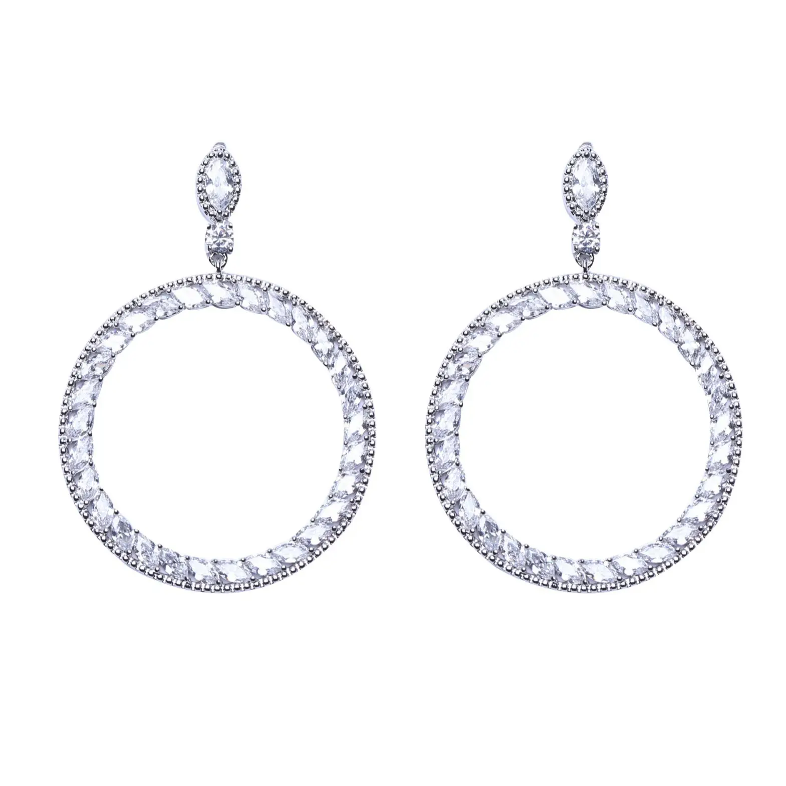 S925 Silver Geometric Zircon Earrings Stud - Image 5