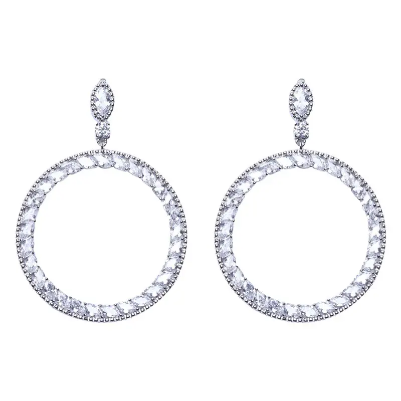 S925 Silver Geometric Zircon Earrings Stud
