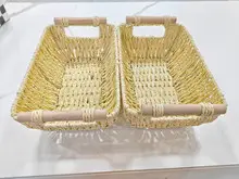 Rattan Vegetable Storage Basket Orange Woven Portable — feature 1