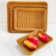 Rattan Vegetable Storage Basket Orange Woven Portable — feature 29