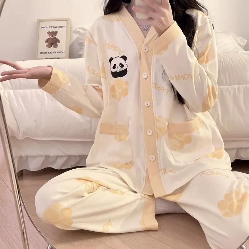 Moon Print Pajamas Set for Women Spring Autumn — feature 10