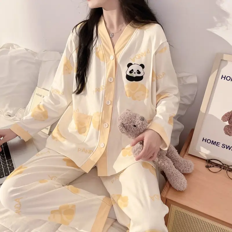Moon Print Pajamas Set for Women Spring Autumn — feature 11