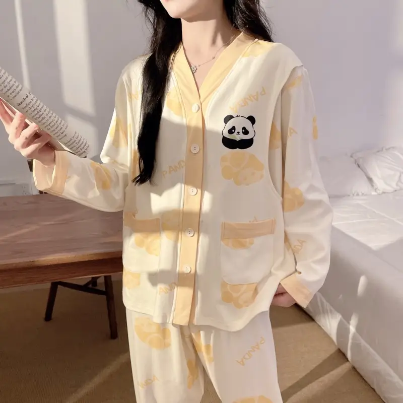 Moon Print Pajamas Set for Women Spring Autumn — feature 12