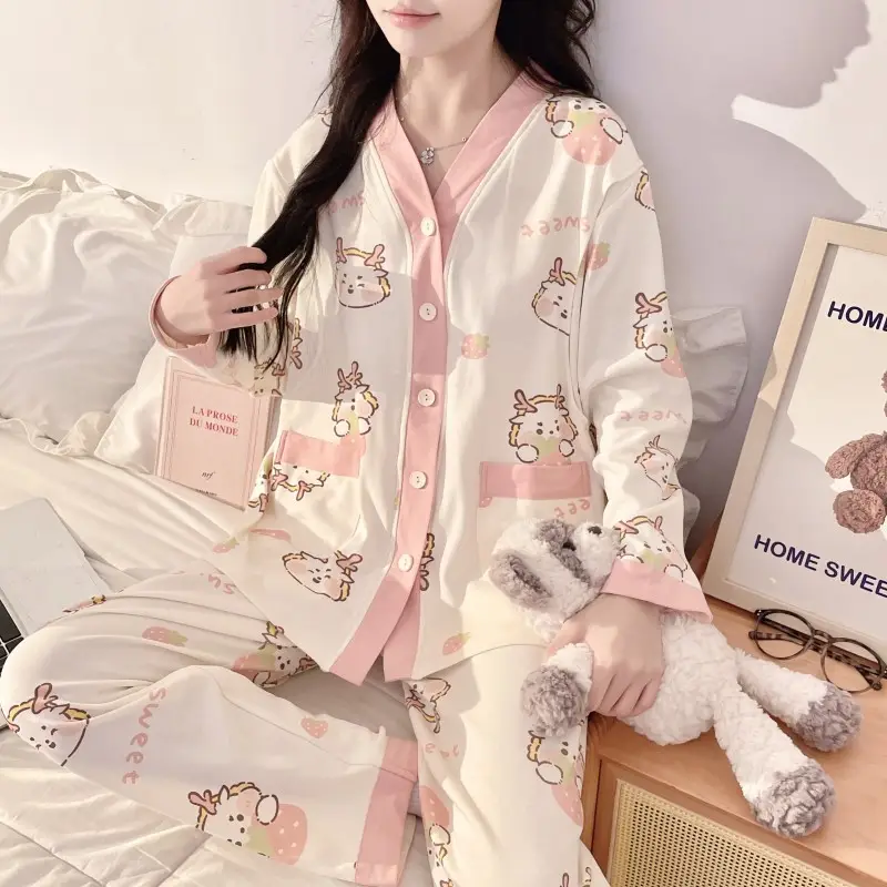 Moon Print Pajamas Set for Women Spring Autumn — feature 15
