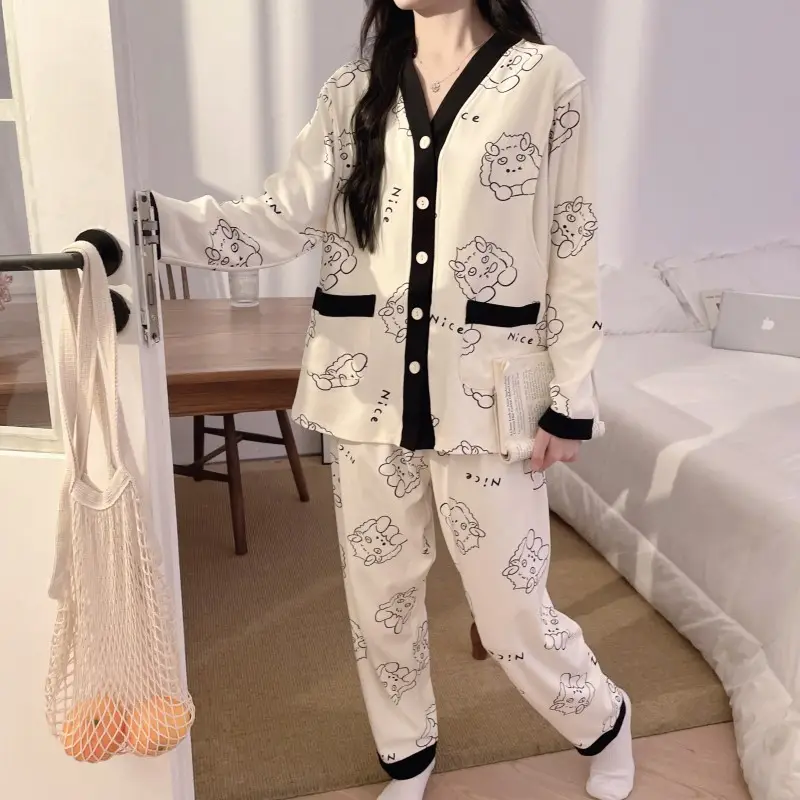 Moon Print Pajamas Set for Women Spring Autumn — feature 21