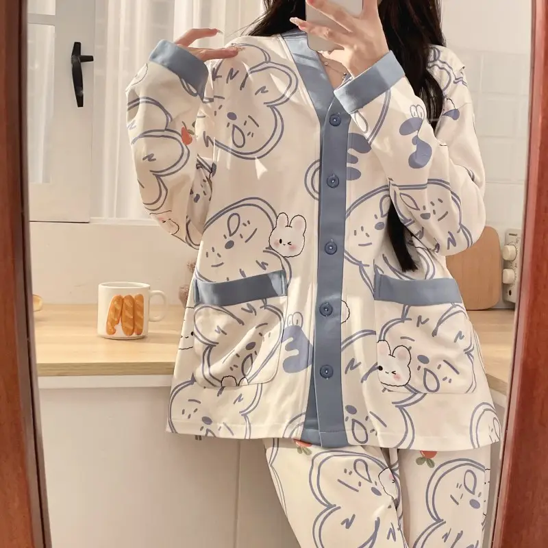 Moon Print Pajamas Set for Women Spring Autumn — feature 27