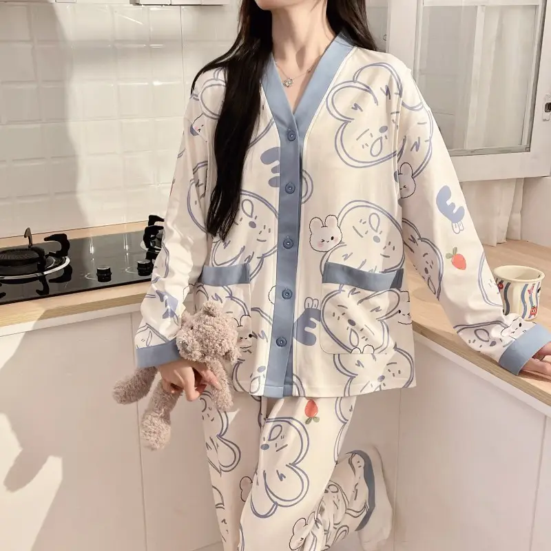 Moon Print Pajamas Set for Women Spring Autumn — feature 28