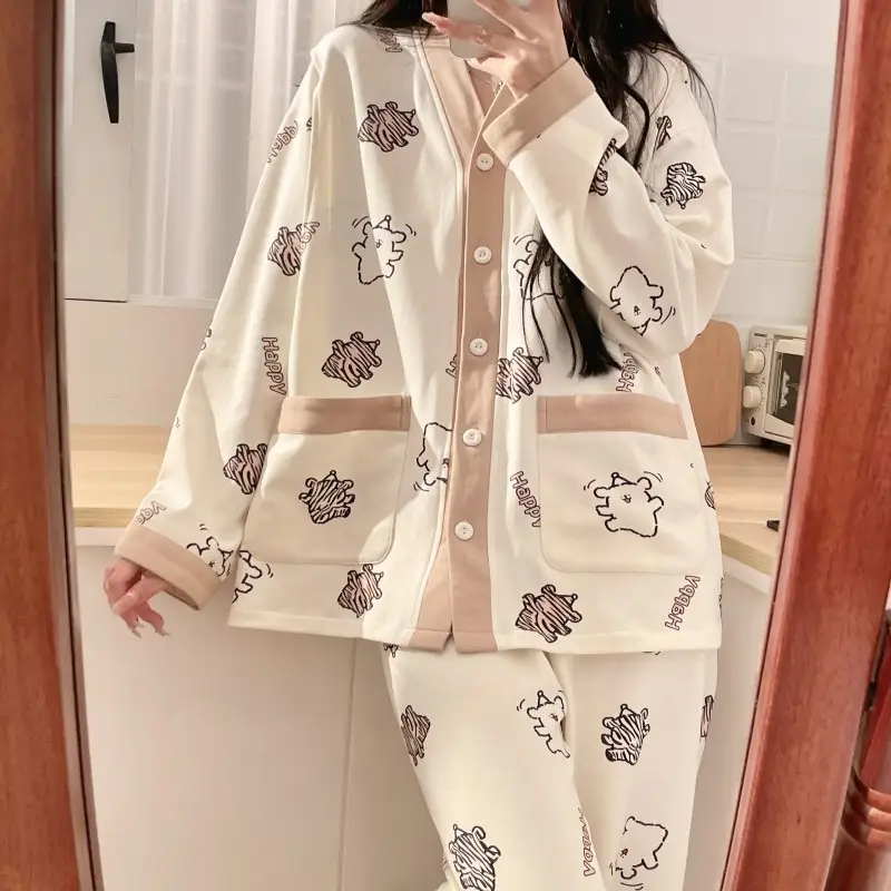 Moon Print Pajamas Set for Women Spring Autumn — feature 30