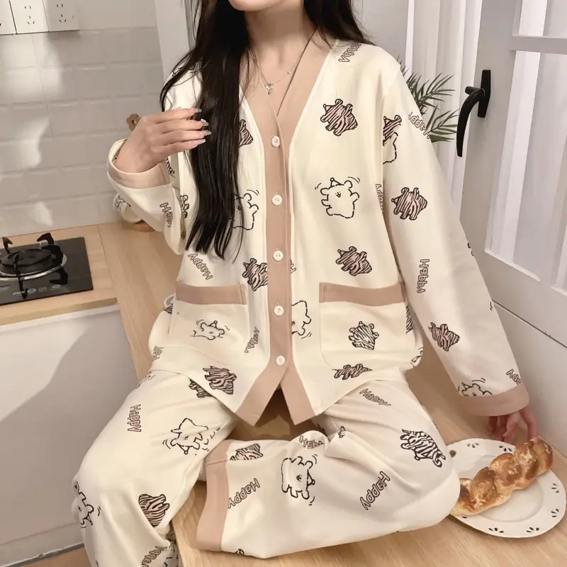 Moon Print Pajamas Set for Women Spring Autumn — feature 31