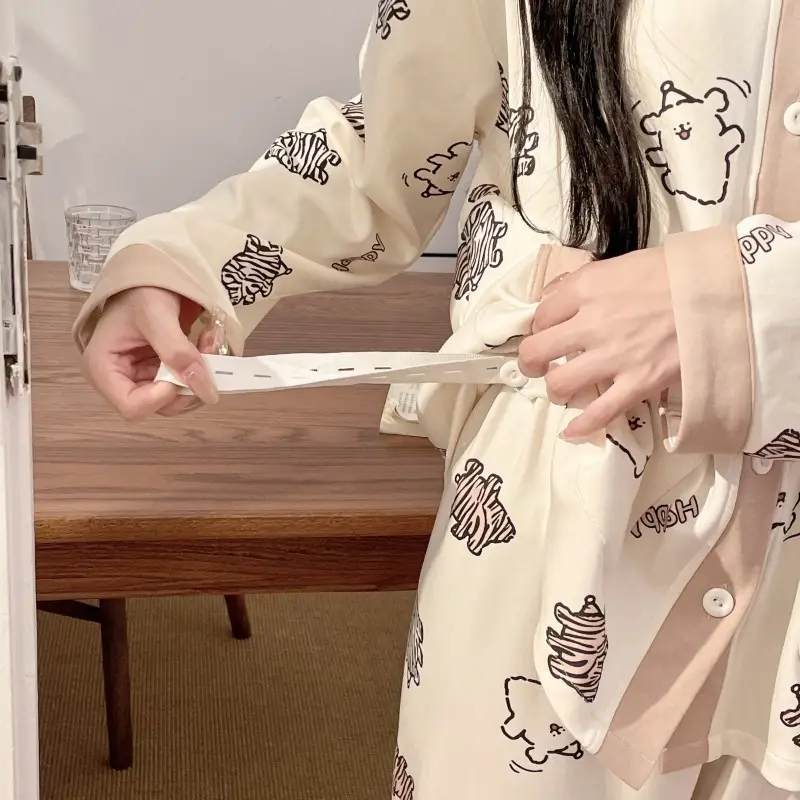 Moon Print Pajamas Set for Women Spring Autumn — feature 32