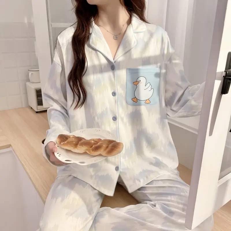 Moon Print Pajamas Set for Women Spring Autumn — feature 33