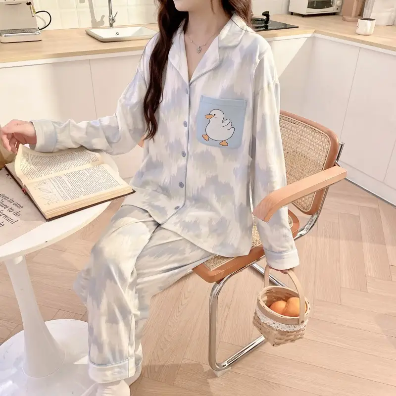 Moon Print Pajamas Set for Women Spring Autumn — feature 34