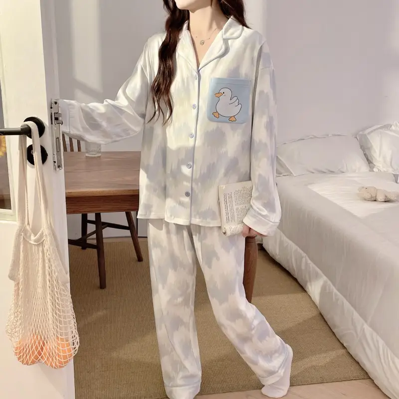 Moon Print Pajamas Set for Women Spring Autumn — feature 35