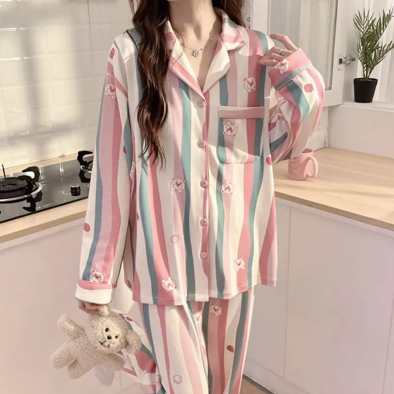 Moon Print Pajamas Set for Women Spring Autumn — feature 38