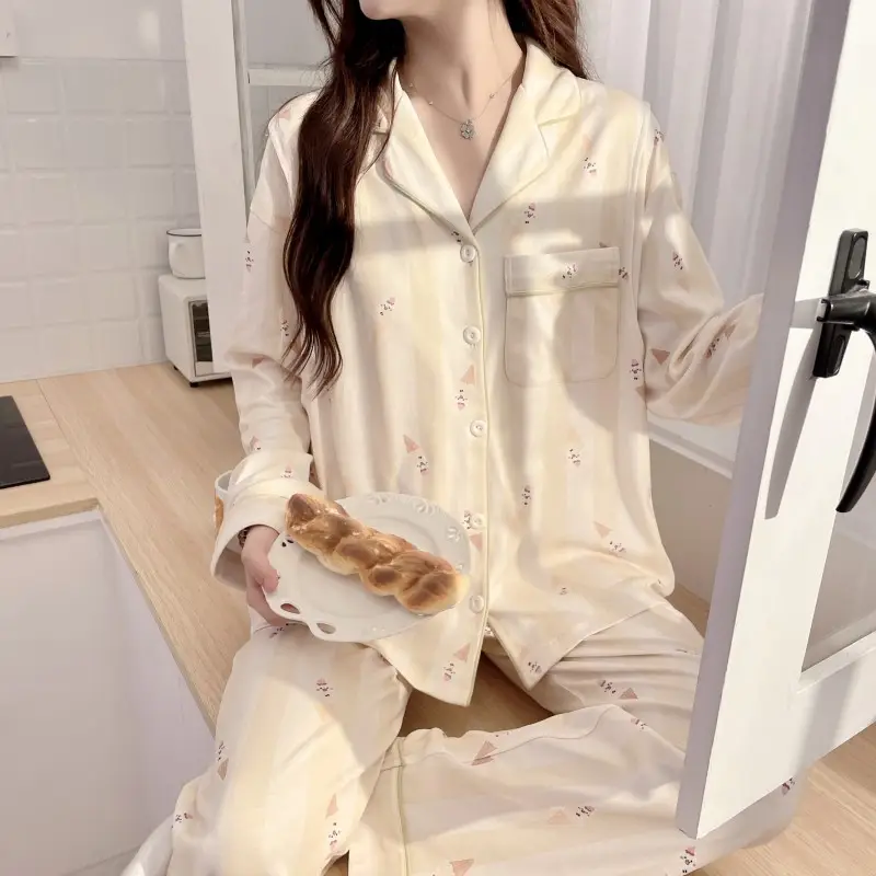 Moon Print Pajamas Set for Women Spring Autumn — feature 42