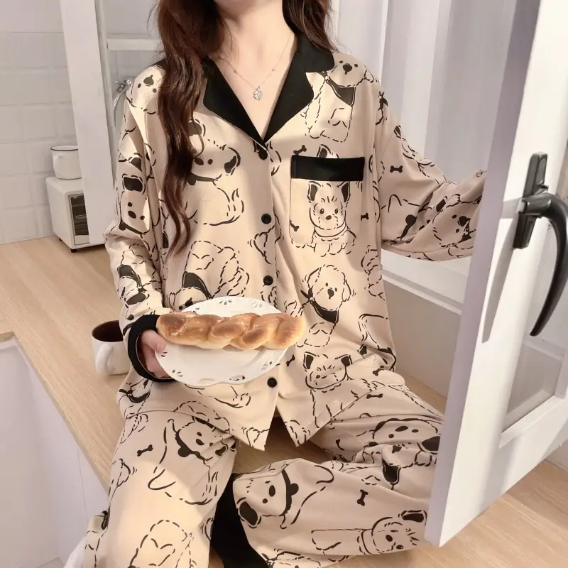 Moon Print Pajamas Set for Women Spring Autumn — feature 43
