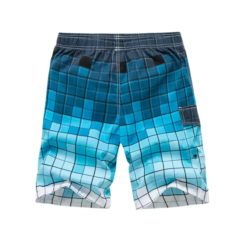 Men's Black White Plaid Shorts Beach Wear - Image 5