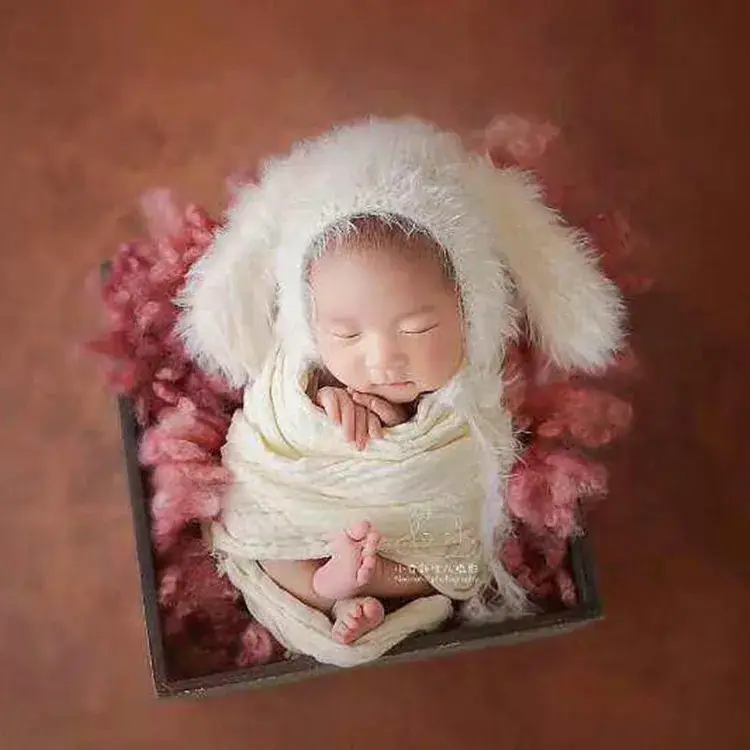 White Faux Fur Hat for Baby Girls & Boys Studio Photo Props