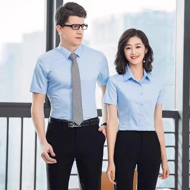 Men's White Embroidered Business Shirt Long Sleeve - Image 14
