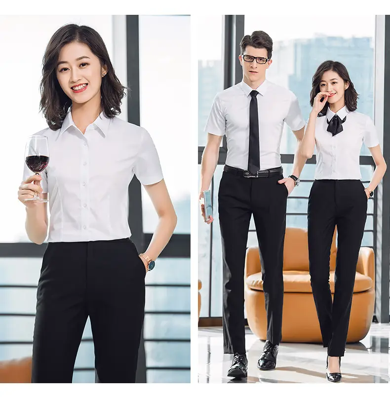 Men Slim Fit White Tie Shirt Business Wear — feature 23