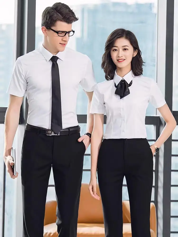 Men Slim Fit White Tie Shirt Business Wear — feature 25