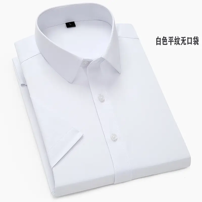 Men Slim Fit White Tie Shirt Business Wear - Image 12